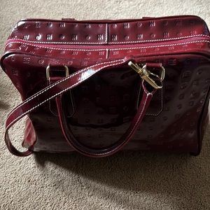 Arcadia Women’s shoulder bag Deep Red Leather- Vintage  *FLAWLESS*